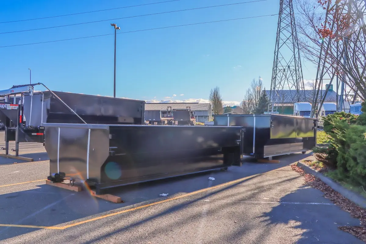 Roll-off dumpster ready for waste disposal at job site for Construction Dumpster Rental in Wildewood